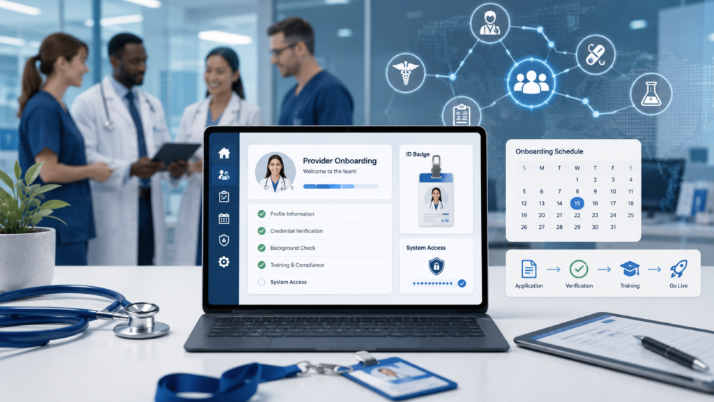 Healthcare provider onboarding for scalable medical practices
