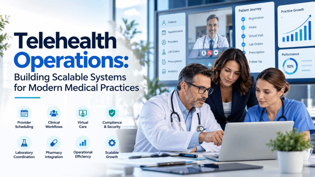 Telehealth operations for scalable modern medical practices