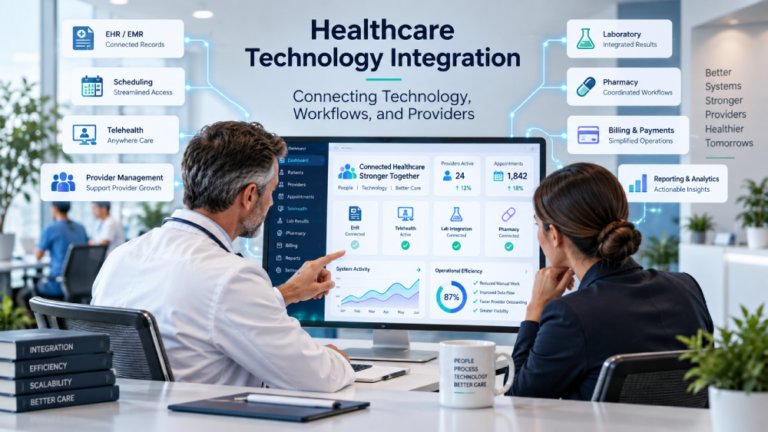 Healthcare technology integration connecting medical practice systems and providers