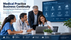 Medical practice business continuity supporting resilient healthcare operations
