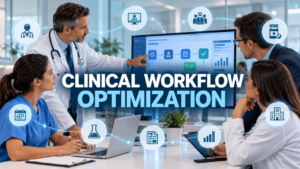 Clinical workflow optimization connecting healthcare providers, technology, and operations