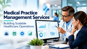 Medical practice management services supporting scalable healthcare operations