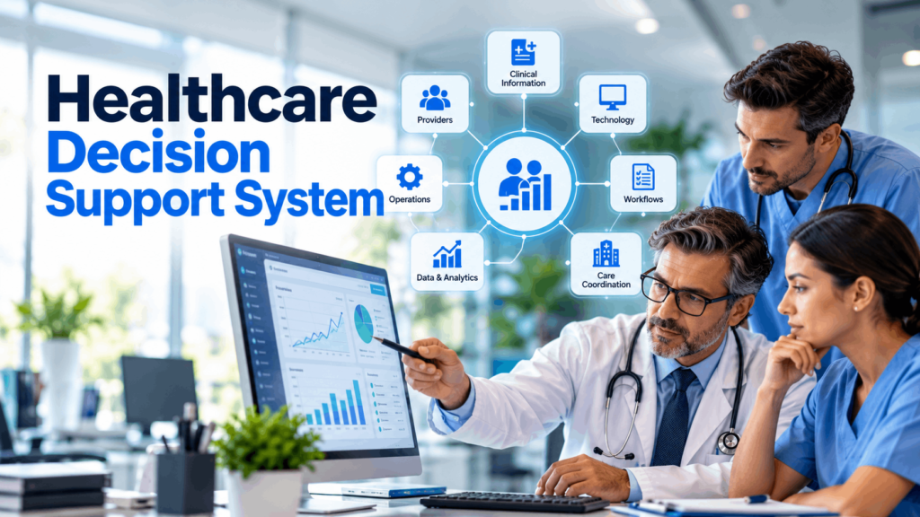 Healthcare decision support system connecting providers, data, and healthcare operations